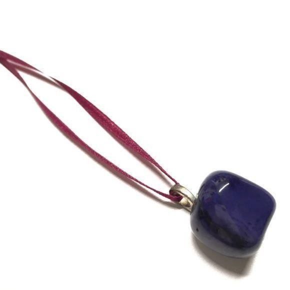 Mun And Me Fashion Jewelry - Handmade gemstone pendant necklace purple 7 chakra